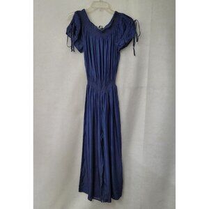 Walter Baker Kaiser Jumpsuit Women M Blue Chambray Tie Shoulder Wide Leg Lyocell